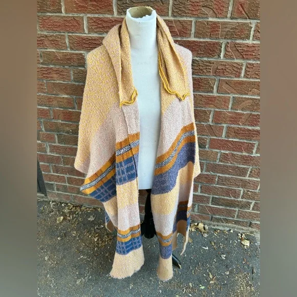 Free People hooded striped poncho - Picture 3 of 5